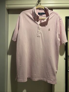 Ralph Lauren Men’s Button-Down Polo in Pale Pink